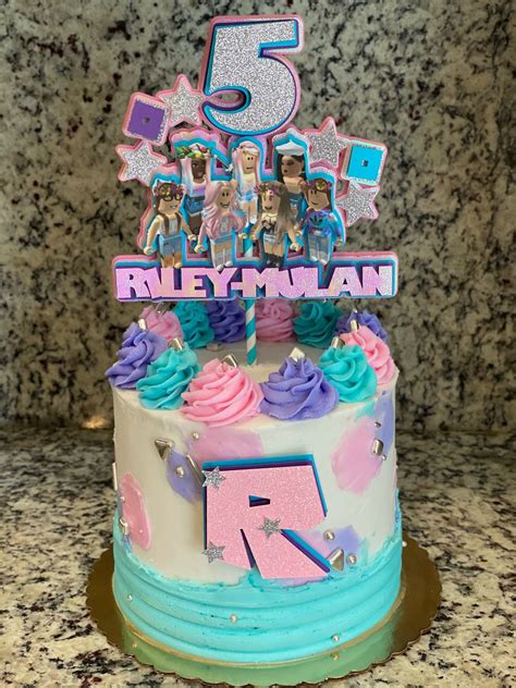 Roblox Cake Topper Roblox Girl Party Roblox Girl Cake Etsy