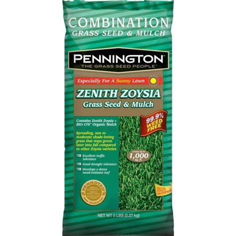 Pennington 100082871 5 Pound Zenith Zoysia Grass Seed And Mulch 1000