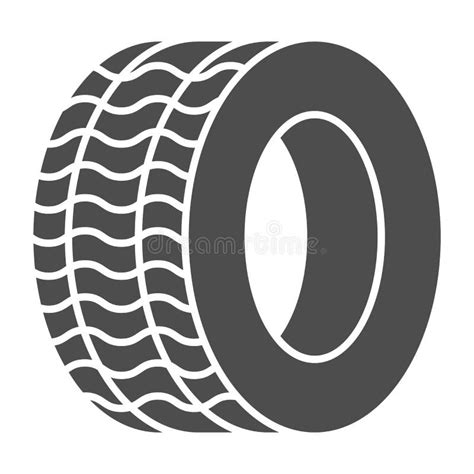 Tire Solid Icon Automobile Wheel Vector Illustration Isolated On White