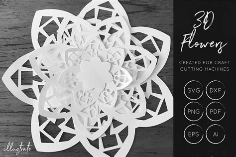 3D Flower SVG - Cut Files Graphic by illuztrate - Creative Fabrica