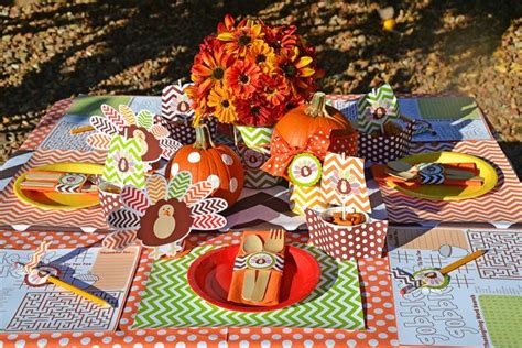 Colorful Chevronpolkadots Thanksgivingfall Party Ideas Photo 1 Of