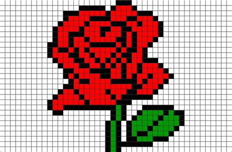 Rose Pixel Art Grid