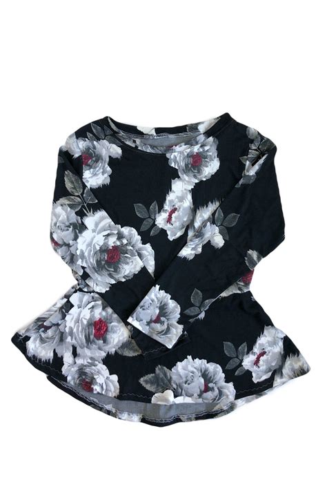 Ghost Rose Child Peplum Top By Cheeky Face Apparel Hipster Floral