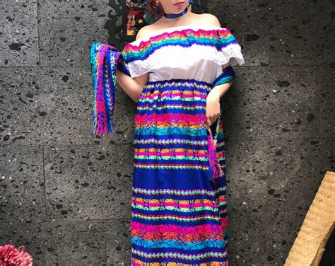 Mexican Womans Cambaya Dress One Size Handmade Beautiful Virgen Mexican