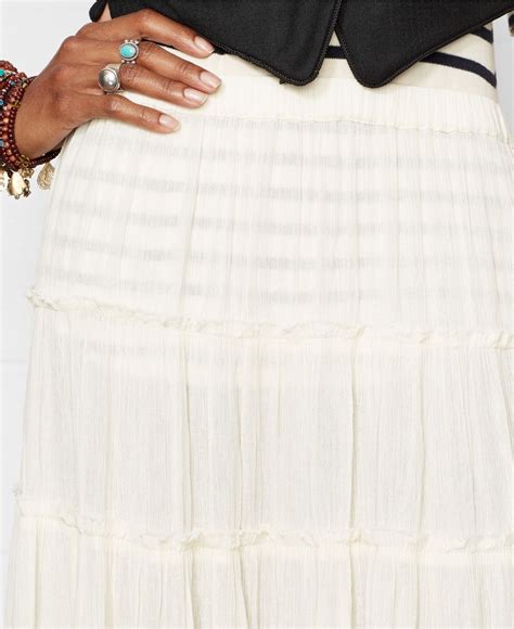 Lyst Denim And Supply Ralph Lauren Tiered Maxi Skirt In White
