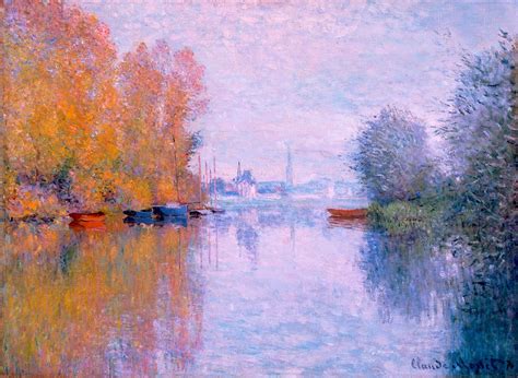 Autumn On The Seine Argenteuil By Claude Monet