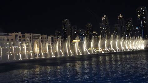 The Dubai Fountain Dancing Waters Night Show At Dubai Downtown The