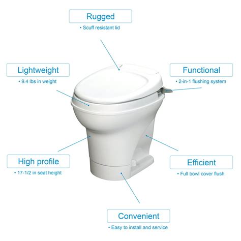Thetford Aqua Magic V Rv Toilet Hand Flush High White 48 Off
