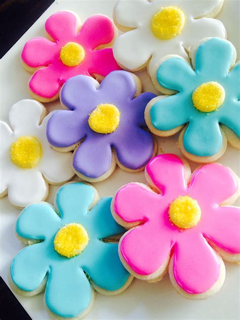 Colorful Flower Cookies Flower Cookies Biscuit Cookies Cookies