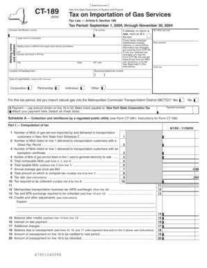 Fillable Online tax ny Staple forms here CT-189 (9/04) New York State Department of Taxation and ...