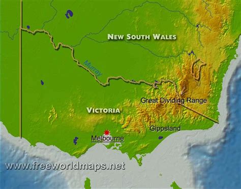 Physical Map Of Victoria Australia