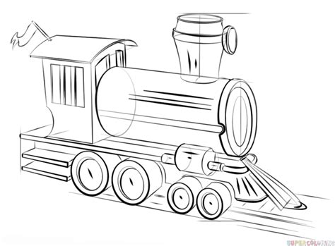How To Draw A Steam Train Step By Step Drawing Tutorials