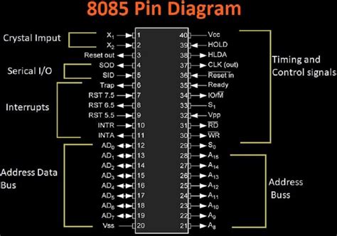 8085 Pin Diagram In Microprocessor In 2023 Output Device Block