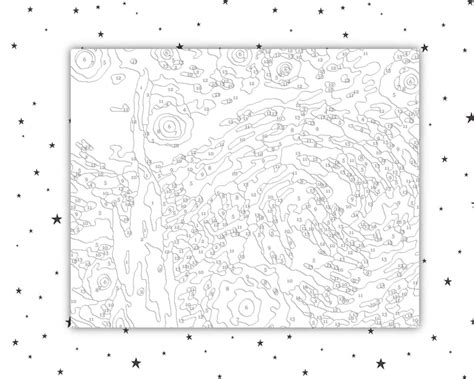 Paint By Numbers Van Gogh Starry Night Activity Kit Adult Etsy