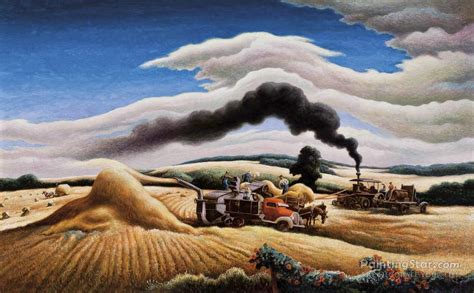 Threshing Wheat 1938 1939 Artwork By Thomas Hart Benton Oil Painting