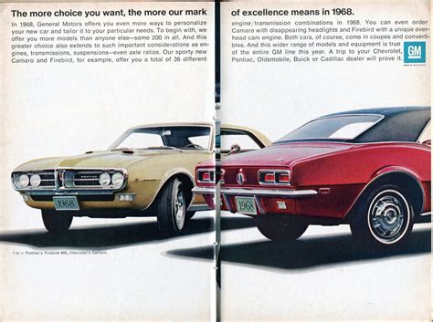 1968 General Motors Pontiac Firebird 400 Camaro Advertisement Readers