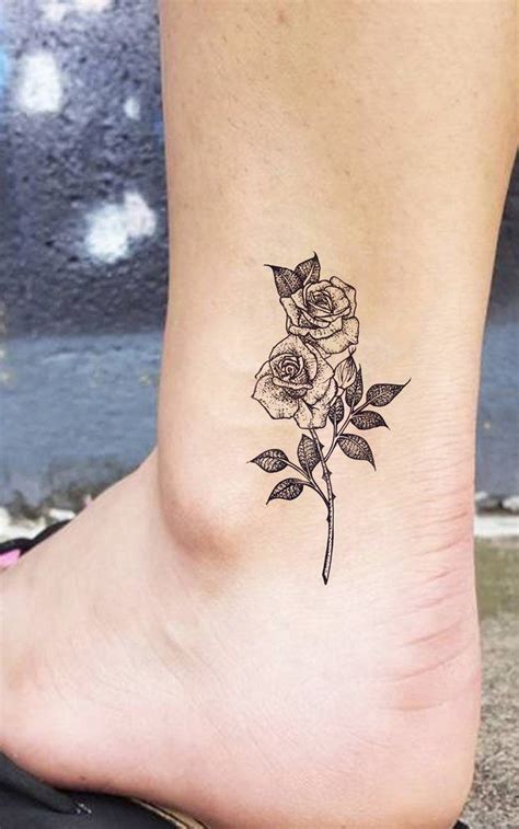 An anchor on her left ankle and. Salix Vintage Black Floral Rose Sunflower Temporary Tattoo ...