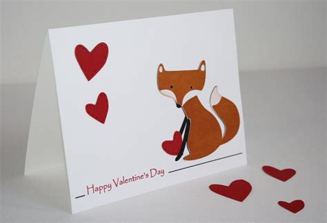 Valentines Day Card Fox Valentine Fox Greeting Card