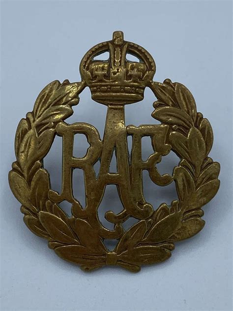 Ww2 Brass Officer Raf Royal Air Force Cap Badge