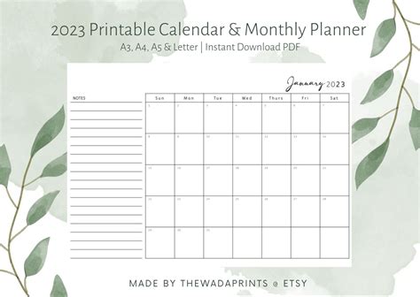 New 2023 Monthly Planner Includes 2022 Nov And Dec 2023 Etsy Singapore