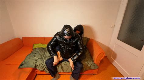 Horny Couple In Shiny Down Jackets Nadine In Moncler Part 2 182