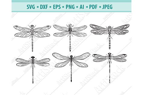 Dragonfly Svg Dragonflies Clipart Dragonfly Vector Eps Cut Files For