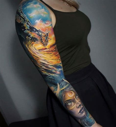 Pin By Shelley Schaaf On Tattoos Wave Tattoo Sleeve Ocean Sleeve