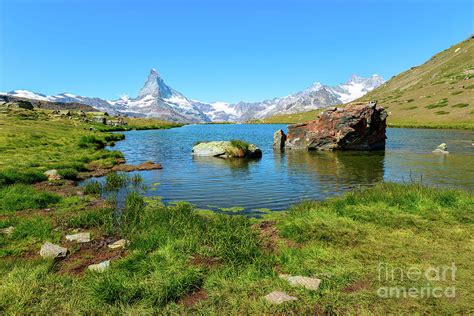 Matterhorn On Stellisee Lake Photograph By Benny Marty Pixels