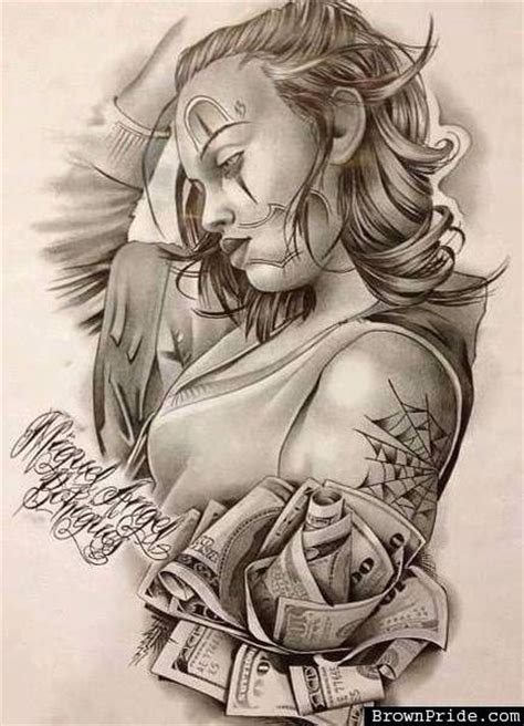 Best Gangsta Skull Images On Pinterest Drawings Chicano Art And