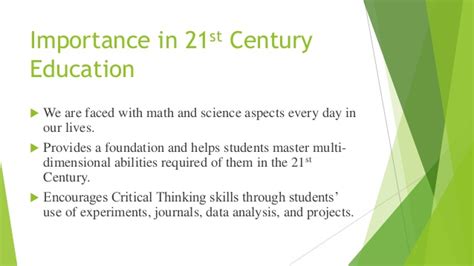 By choosing to spread wisdom and knowledge; Importance in 21st century education math and science