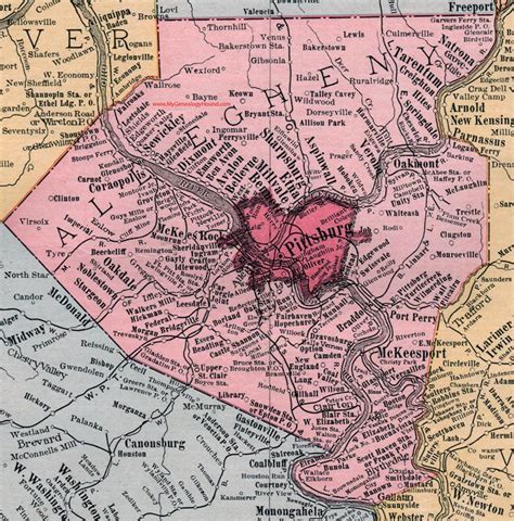 Allegheny County Pennsylvania 1911 Map Pittsburg Mckees Rocks