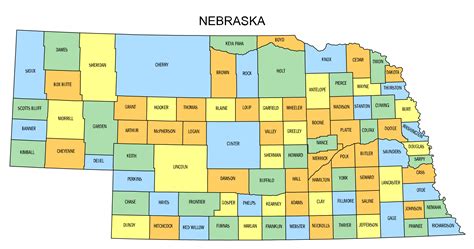 Nebraska County Map Printable State Map With County Lines Diy