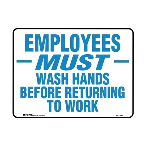 Hygiene And Food Safety Signs Employees Must Wash Hands Before