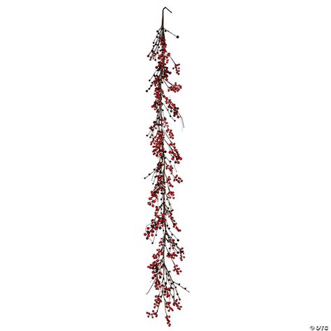 Vickerman 6 Red Snow Berry Garland This Berry Garland Is Dusted With
