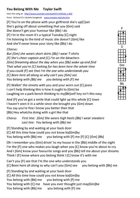You Belong With Me Letra Taylor Swift