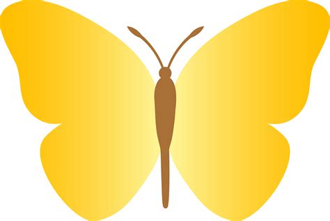 Simple Yellow Butterfly Free Clip Art