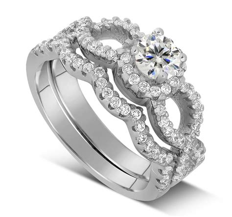 Check out our wedding ring set selection for the very best in unique or custom, handmade pieces from our bridal sets shops. 2 Carat Round Infinity Wedding Ring Set in White Gold ...