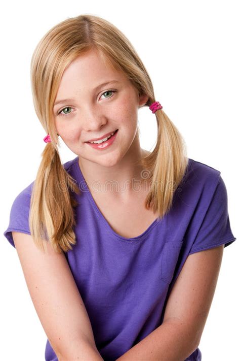 Cute Happy Teenager Girl Stock Image Image Of Pigtails