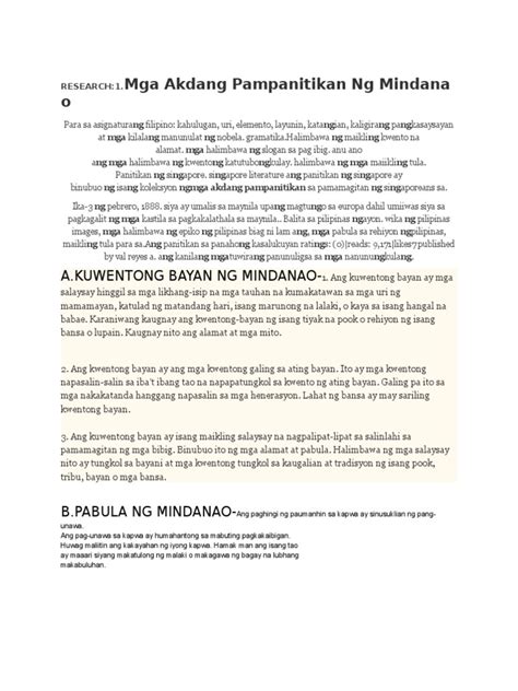 Kwentong Bayan Ng Mindanao Pabula