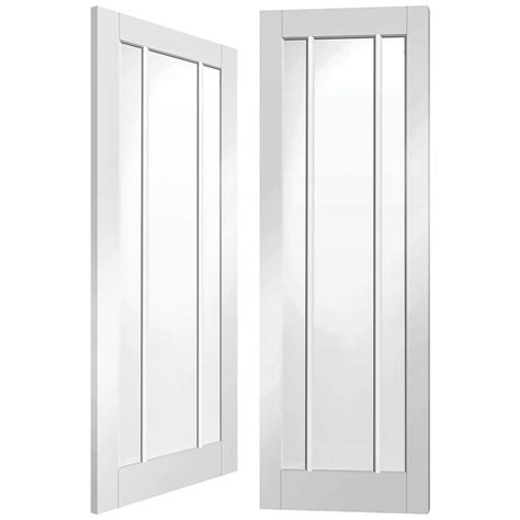 Xl Joinery Internal White Primed Worcester 3l Clear Glass Pair Door At