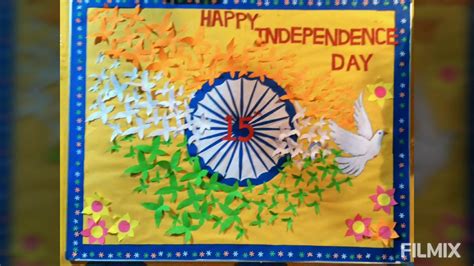 independence day special bulletin board decoration school craft youtube