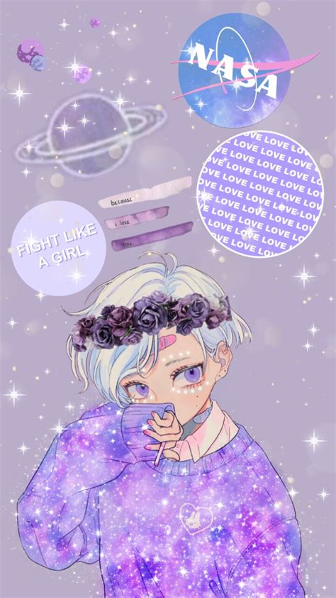 Freetoedit Galaxy Anime Aesthetic Purple Cute Here Is