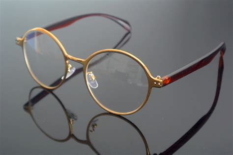 Vintage Oval Gold Brown Eyeglass Frame Glasses Retro Men Women Full Rim Rx Able In Mens Eyewear