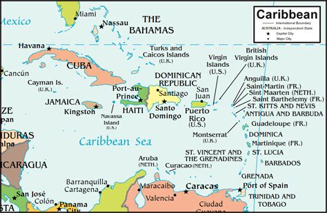 Detailed Map Of The Caribbean Tony Aigneis