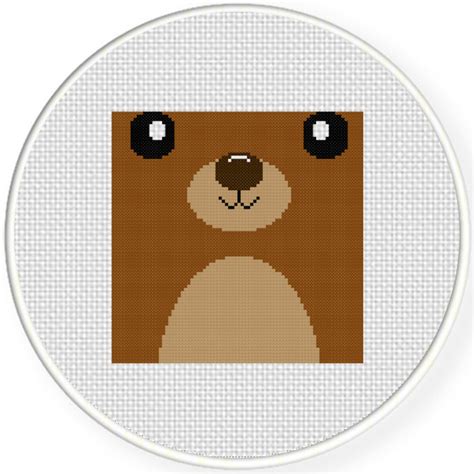 Go cross stitch crazy with our huge selection of free cross stitch patterns! Cute Bear Face Cross Stitch Pattern - Daily Cross Stitch