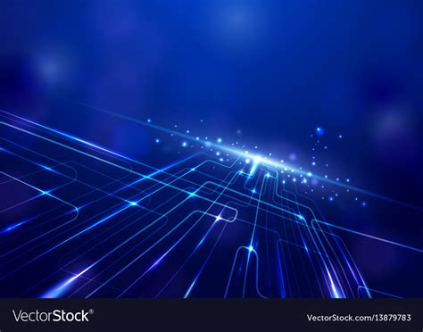 Abstract Lines Circuit Lights Technology Digital Vector Image