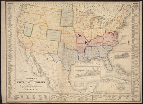 Military Map Of The United States And Territories Showing The Location Of