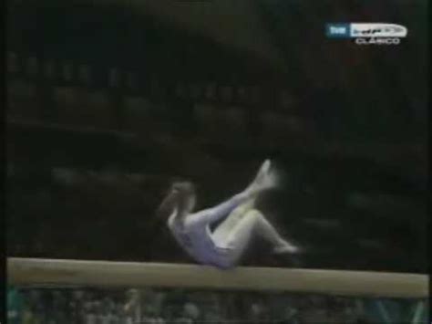 Nadia Comaneci 1977 Europeans AA Beam YouTube