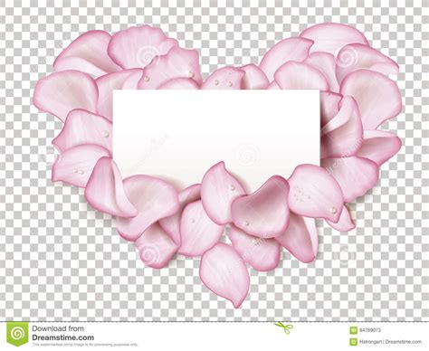 Heart Shaped Petals With Blank Card Stock Vector Illustration Of