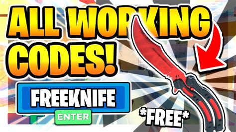 Get the new latest code and redeem for free skins (cosmetics) and voice. *MAY 2020* ALL *NEW* SECRET WORKING KNIFE CODES in ARSENAL ...